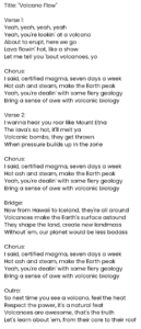 Song about volcanoes to the tune of WAP by Cardi B.
